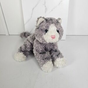 Gund Bootsie Grey White Cat Plush Stuffed Animal 001137 Shaggy Floppy 9 inch